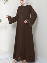 Embellished-Sleeve Zip Abaya — product image 1 | HIA