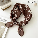 Floral Cotton Linen Square Scarf – 55×55 cm