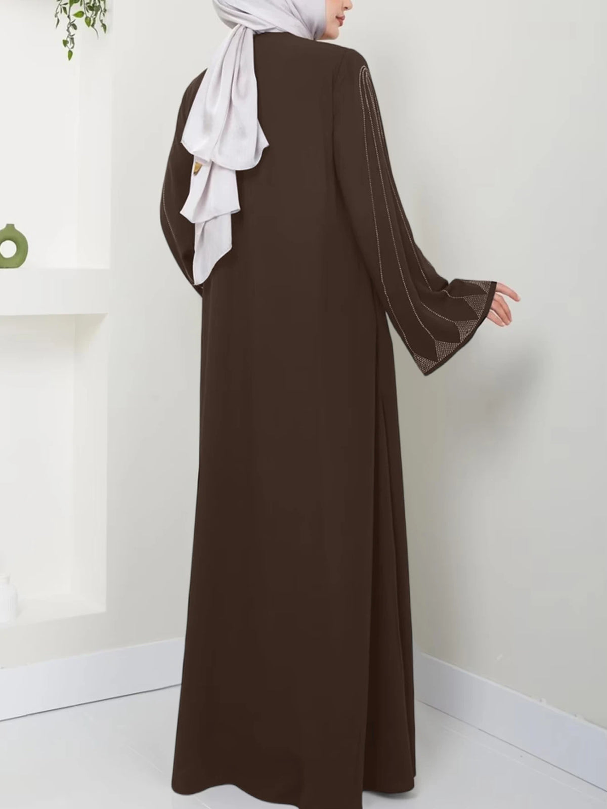 Embellished-Sleeve Zip Abaya — product image 6 | HIA