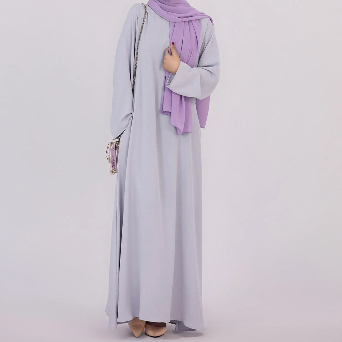 HIA Essential Long-Sleeve Abaya — Dark Gray