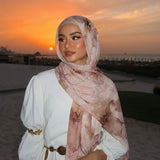 HIA Watercolor Floral Hijab in Blush Floral — view 1; scarf only