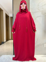 Two-Hat Khimar Cotton Abaya – Hooded Maxi Dress