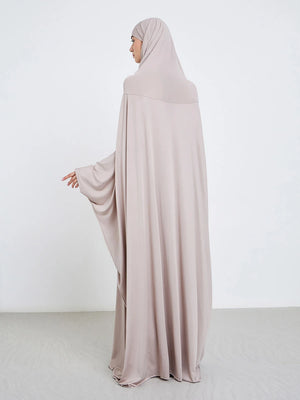 HIA classic hooded prayer dress in grey – back view