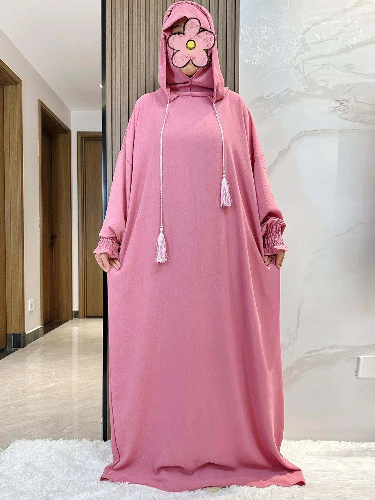 Two-Hat Khimar Cotton Abaya – Hooded Maxi Dress