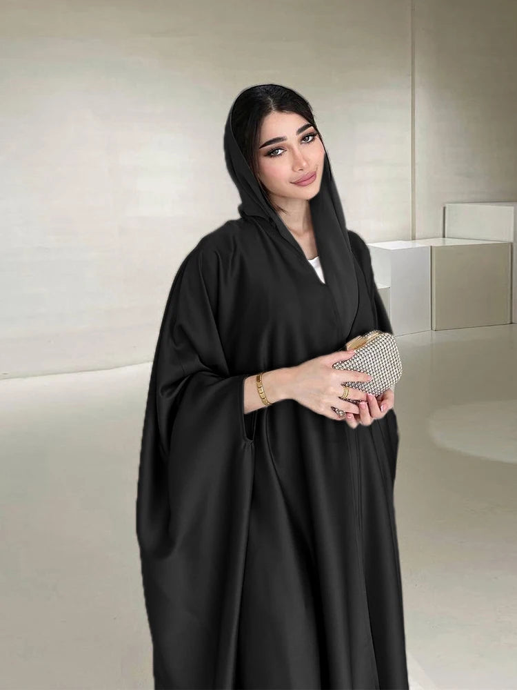 Black Satin-Finish Batwing Abaya — product image 2 | HIA