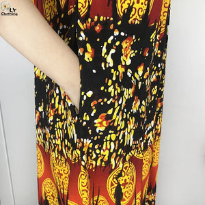 Ornamental Print Dress & Scarf Set | HIA