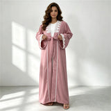 Lace-Trim Tie-Front Open Abaya — product image 7 | HIA