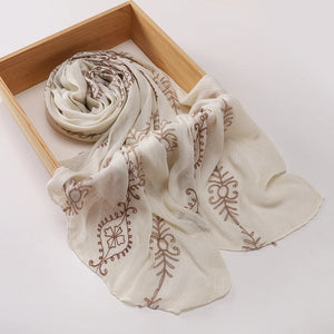 HIA Ornamental Crinkle Hijab — scarf styling and fabric detail, view 8