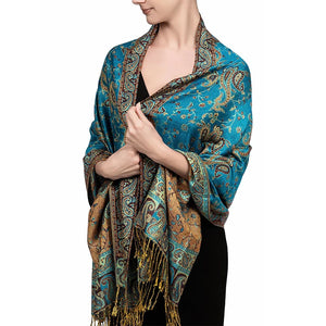 Paisley Border Fringe Shawl — product image 13 | HIA