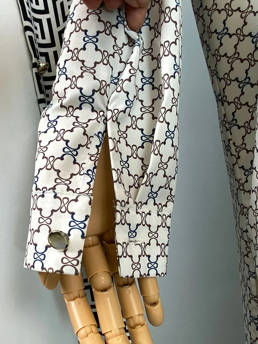 Patterned longline shirt and coordinating trousers by HIA — view 6