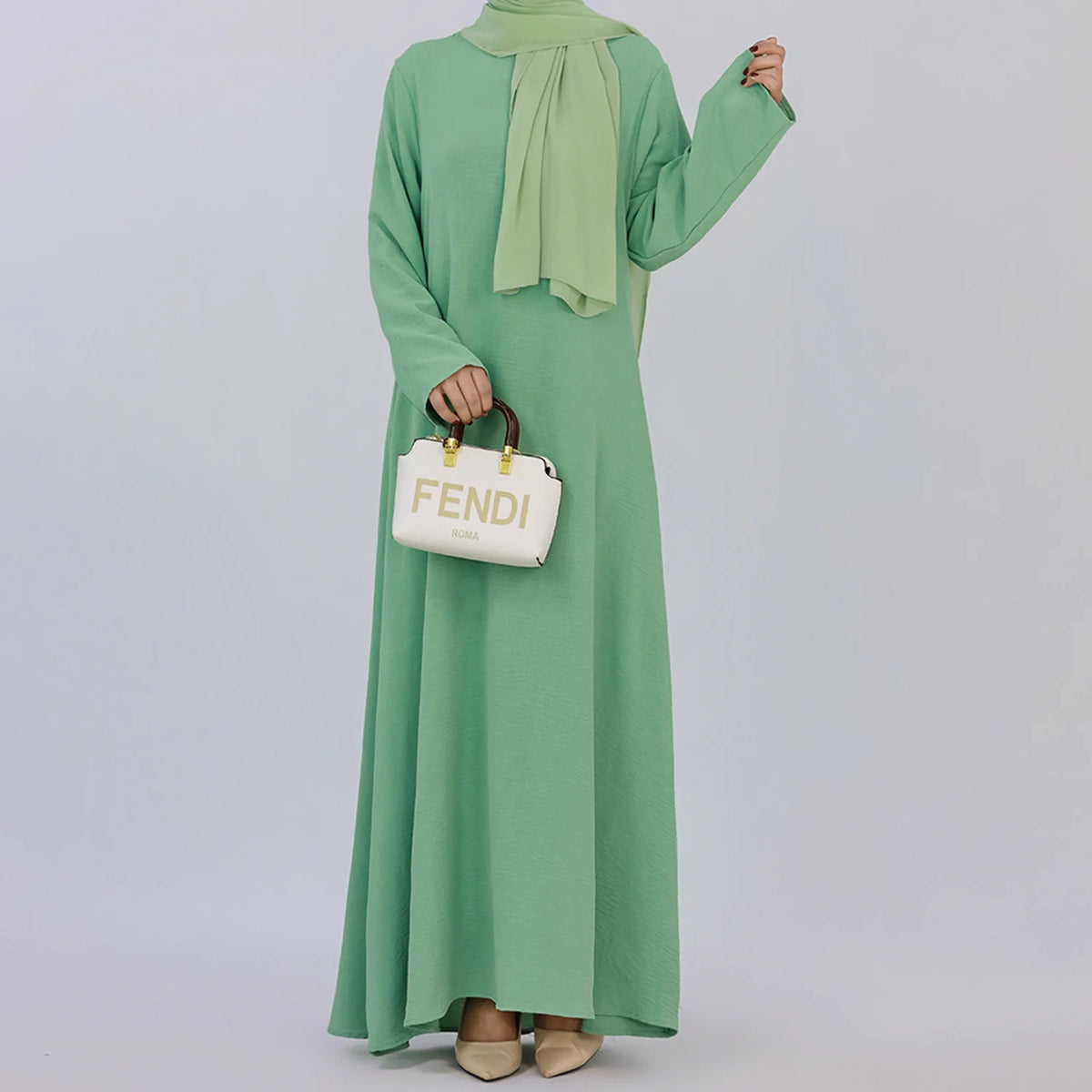 HIA Essential Long-Sleeve Abaya — Maroon — alternate view