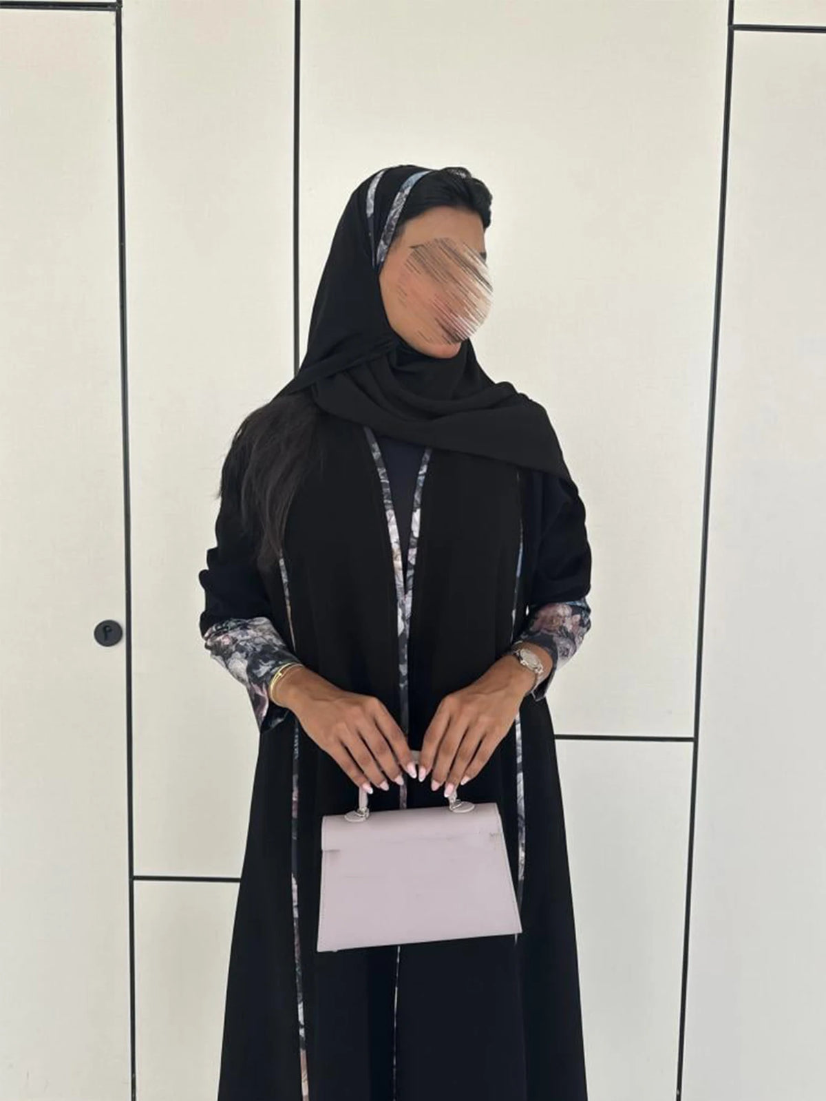 Contrast-Trim Raglan Abaya — product image 2 | HIA