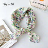 Floral Cotton Linen Square Scarf – 55×55 cm