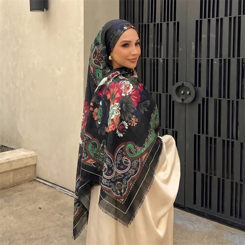 HIA Floral Paisley Satin Scarf — product view 7; scarf only