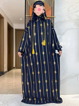 Gold Dust Two-Hat Cotton Abaya – Loose-Fit Prayer Kaftan