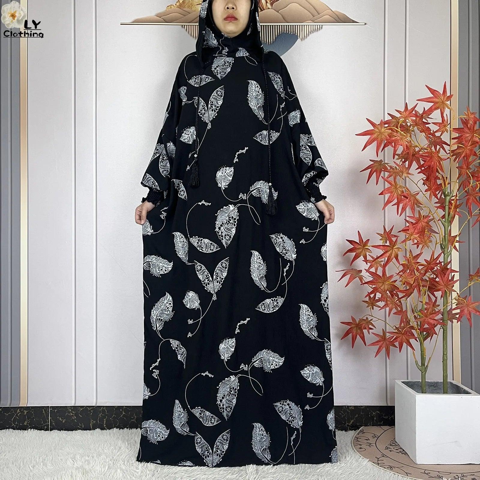 Double-Hat Cotton Abaya – Loose Kaftan for Ramadan