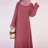 HIA Essential Long-Sleeve Abaya — Dusty Pink