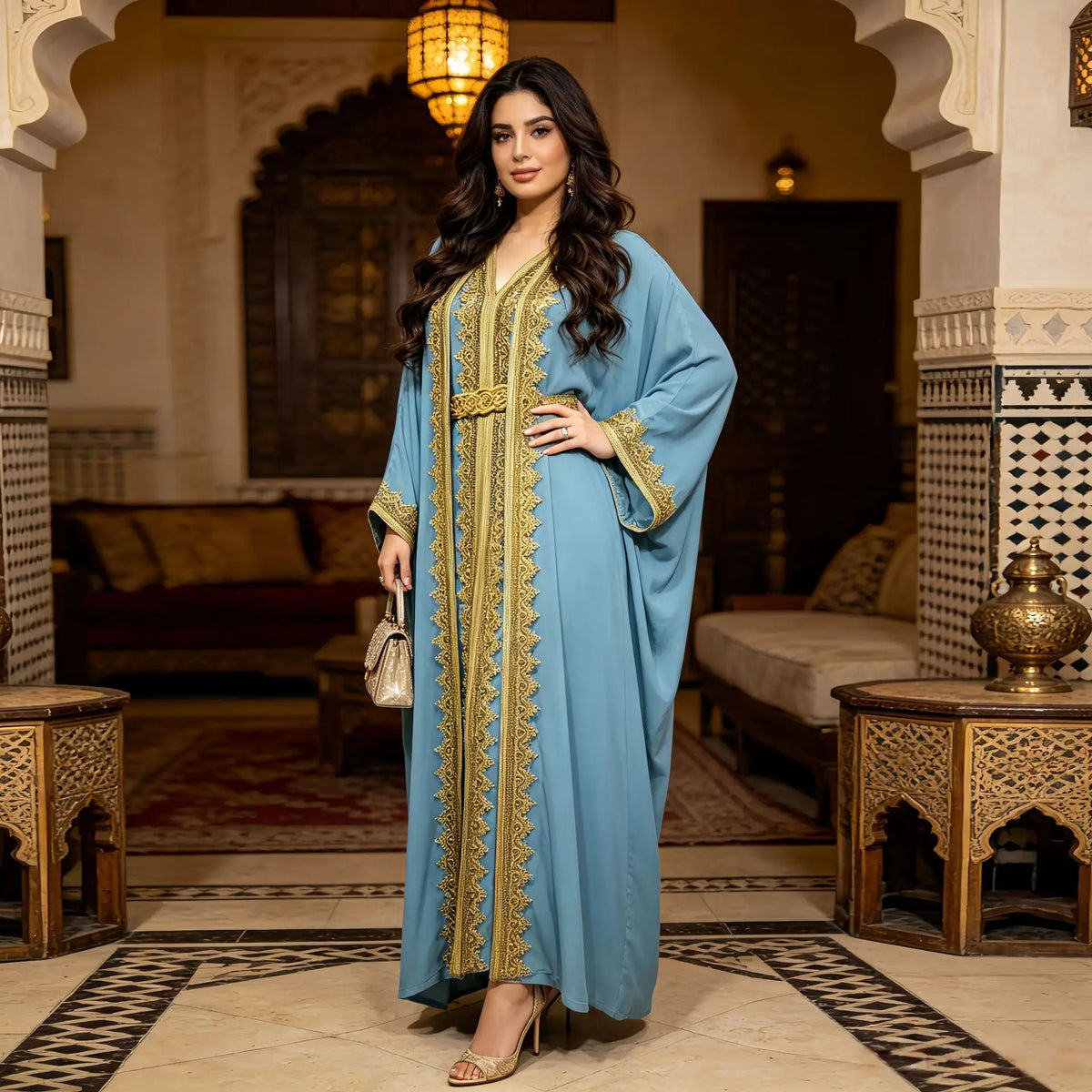 Ornate Gold-Trim Abaya Set — product image 4 | HIA
