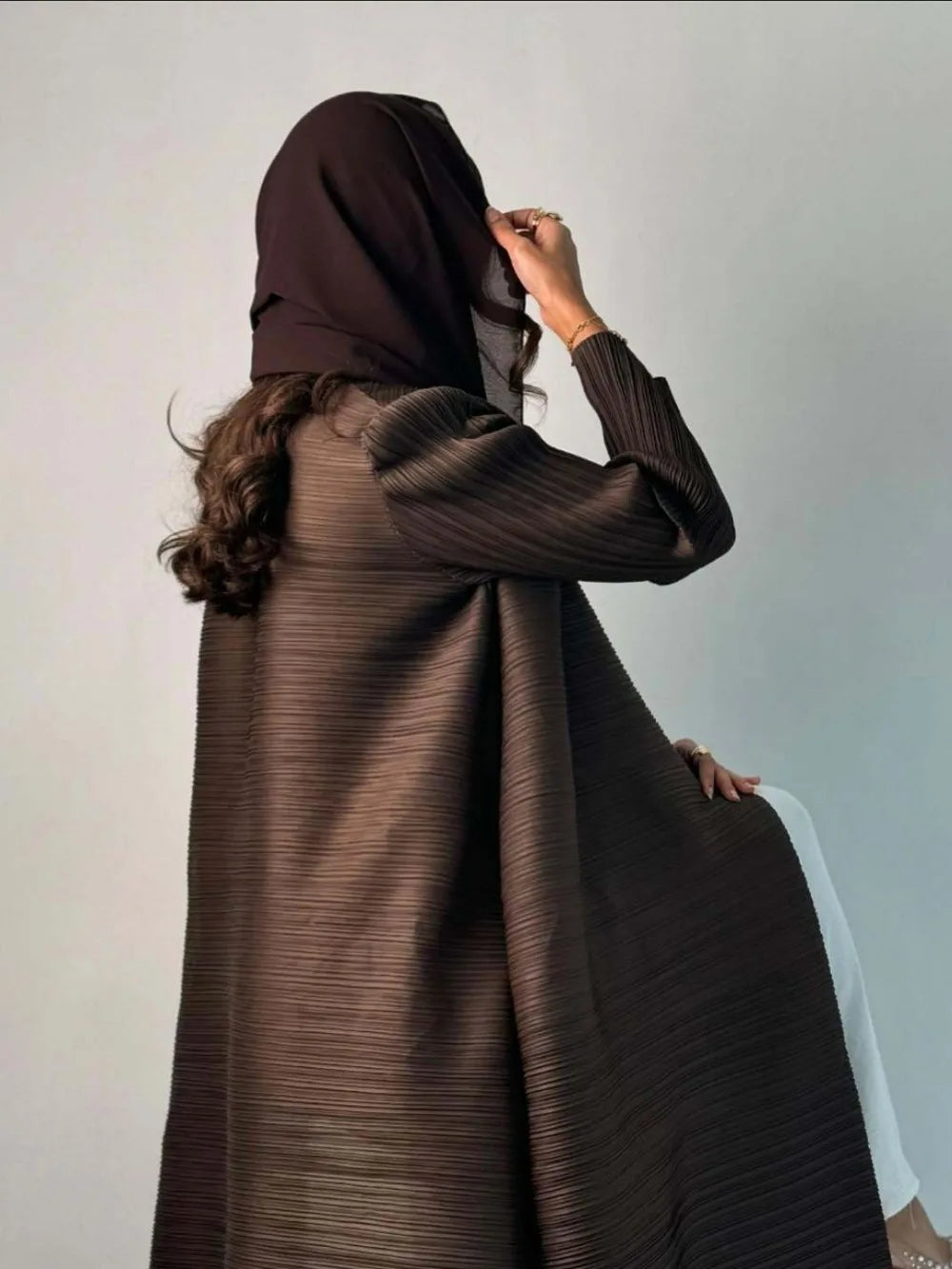 Pleated Open Abaya — design and styling view 11