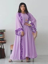 Embroidered Eid Abaya & Scarf Set – 2-Piece Dubai Kaftan