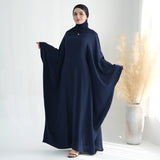 Navy batwing abaya front view