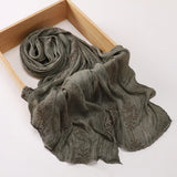 HIA Ornamental Crinkle Hijab — scarf styling and fabric detail, view 9