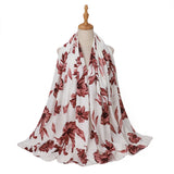 HIA Statement Print Chiffon Hijab — scarf styling and fabric detail, view 10