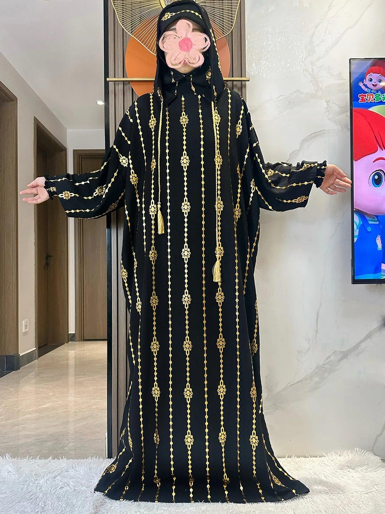 Gold Dust Two-Hat Cotton Abaya – Premium Ramadan Kaftan