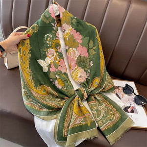 HIA Floral Paisley Satin Scarf — product view 5; scarf only