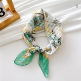 Floral Cotton Linen Square Scarf – 55×55 cm