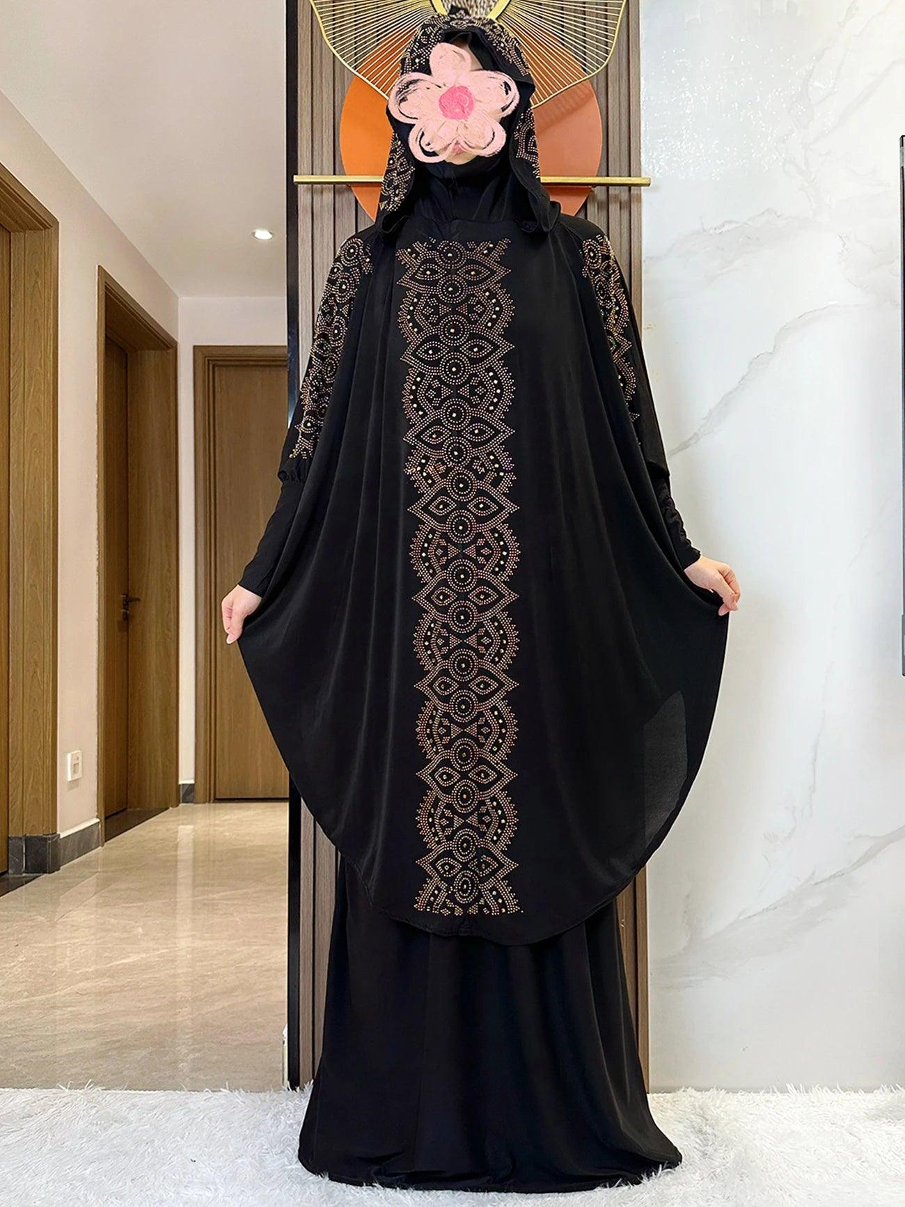 Two-Piece Hooded Nida Prayer Set – Dubai Ramadan Abaya