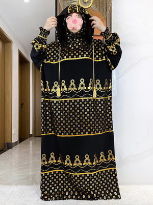 Ornate Gold-Print Prayer Dress | HIA
