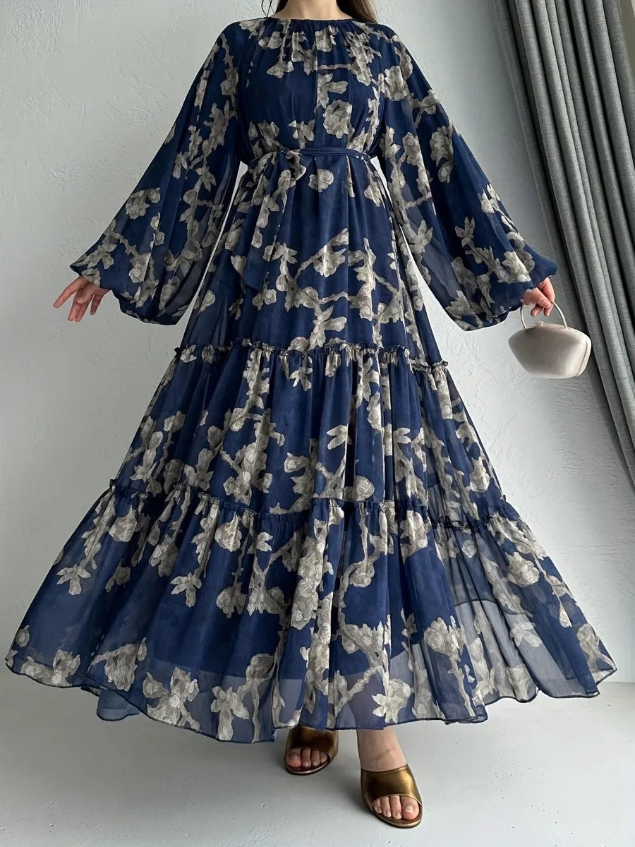 HIA Botanical Tiered Maxi Dress — floral dress styling and detail 2