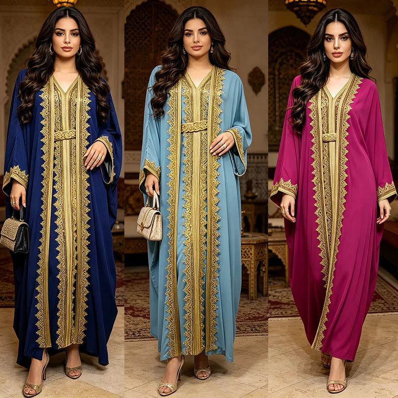 Ornate Gold-Trim Abaya Set — product image 1 | HIA