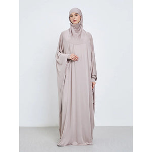 HIA classic hooded prayer dress in grey – front view