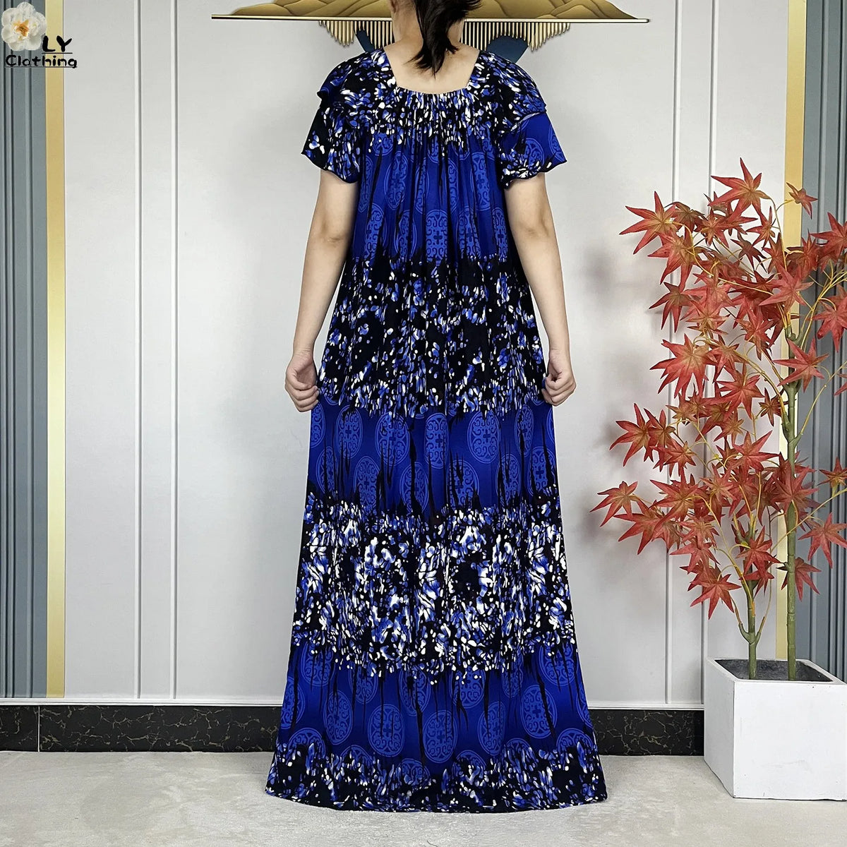Ornamental Print Dress & Scarf Set | HIA