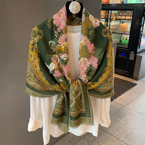 HIA Floral Paisley Satin Scarf — product view 2; scarf only