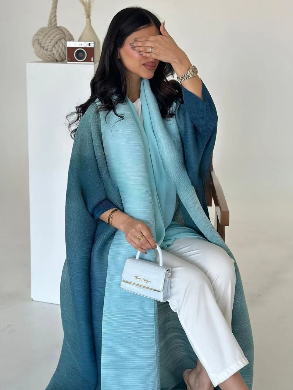 Pleated Open Abaya — design and styling view 14