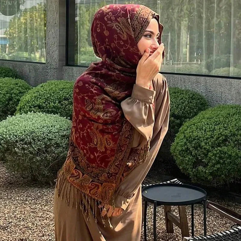 Paisley Border Fringe Shawl — product image 6 | HIA