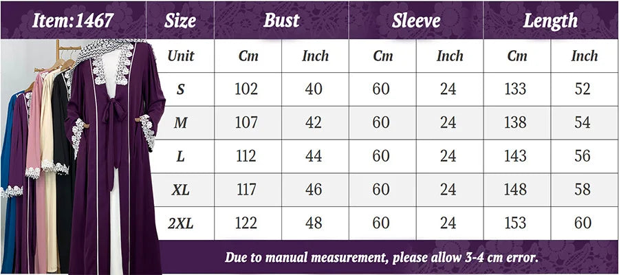 Lace-Trim Tie-Front Open Abaya — product image 6 | HIA