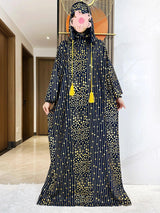 Gold Dust Two-Hat Cotton Abaya – Loose Fit Ramadan Kaftan