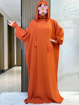 Two-Hat Khimar Cotton Abaya – Hooded Maxi Dress