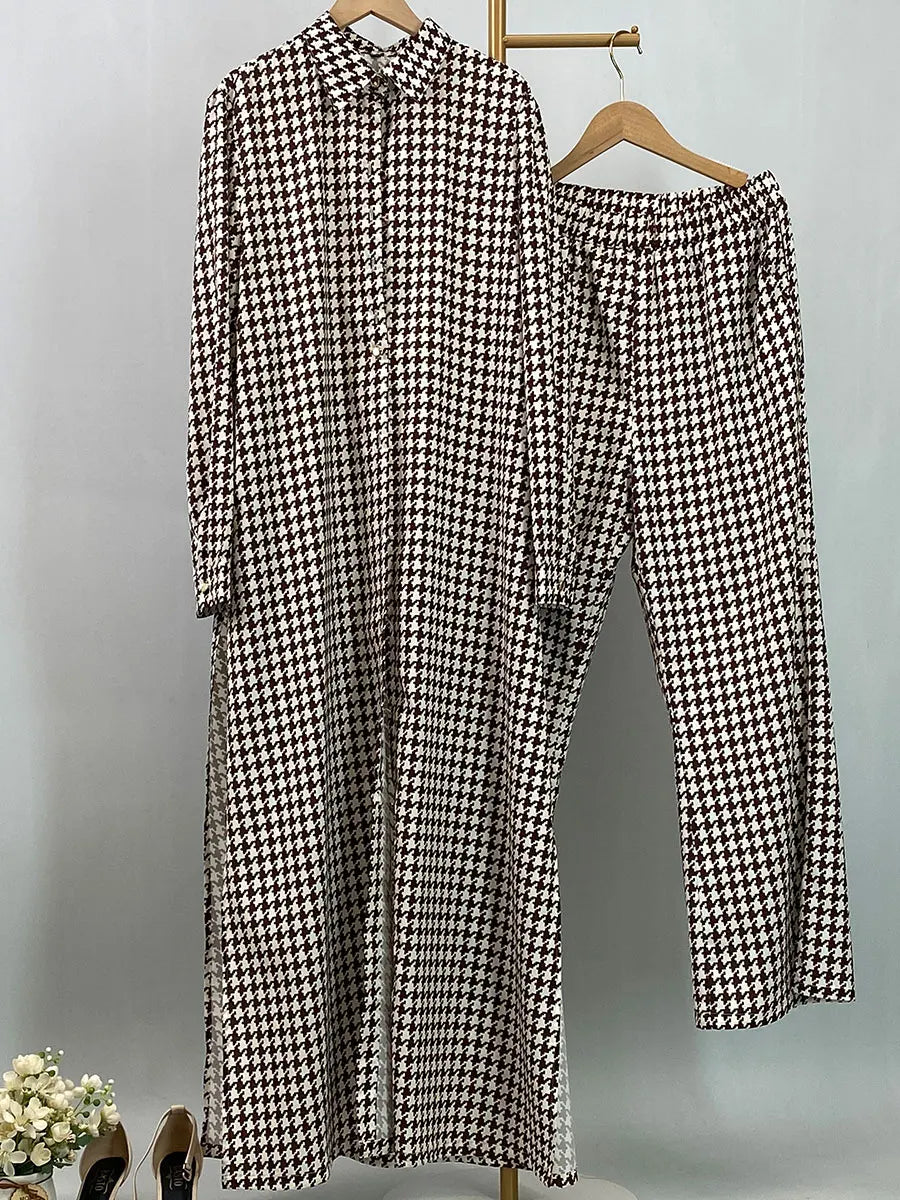 Patterned longline shirt and coordinating trousers by HIA — view 10