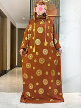 Gold Dust Two-Hat Cotton Abaya – Shimmering Prayer Kaftan