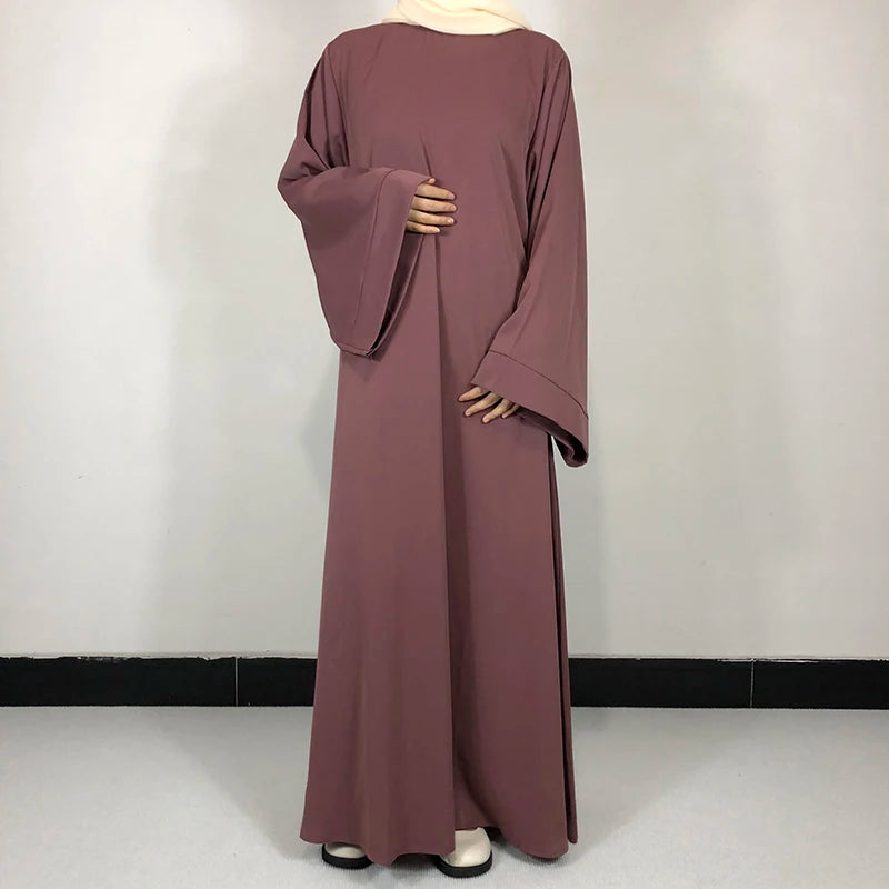 Dusty pink Classic Nida Belted Abaya