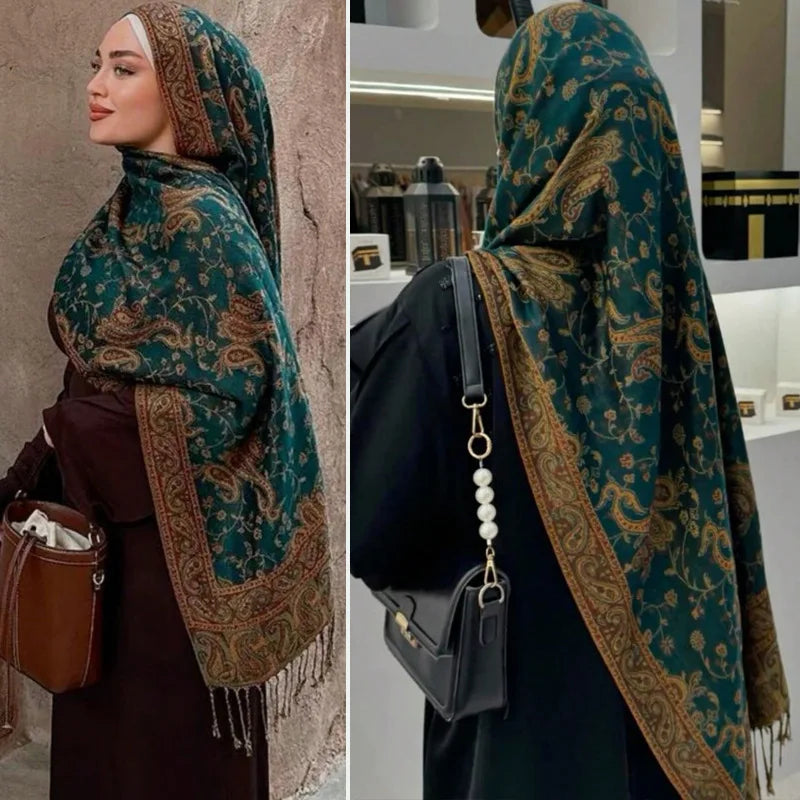 Paisley Border Fringe Shawl — product image 1 | HIA
