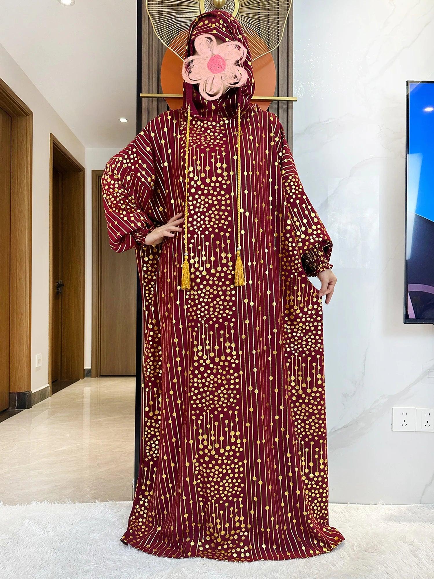 Gold Dust Two-Hat Cotton Abaya – Loose Fit Ramadan Kaftan