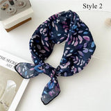 Floral Cotton Linen Square Scarf – 55×55 cm