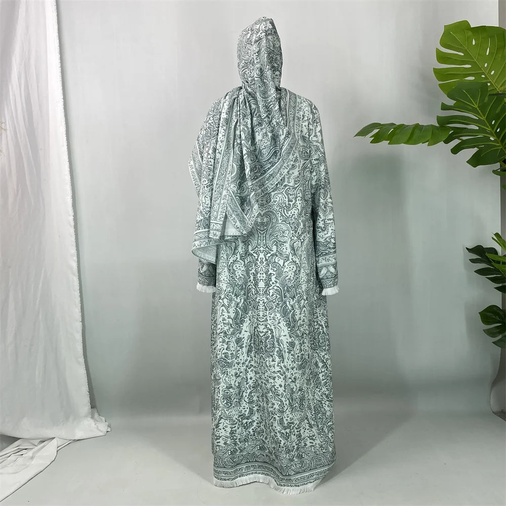 Paisley Border Abaya & Hijab Set — product image 2 | HIA