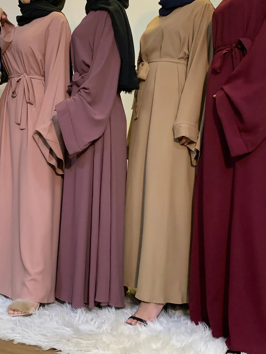 Essential Wide-Sleeve Belted Abaya | HIA